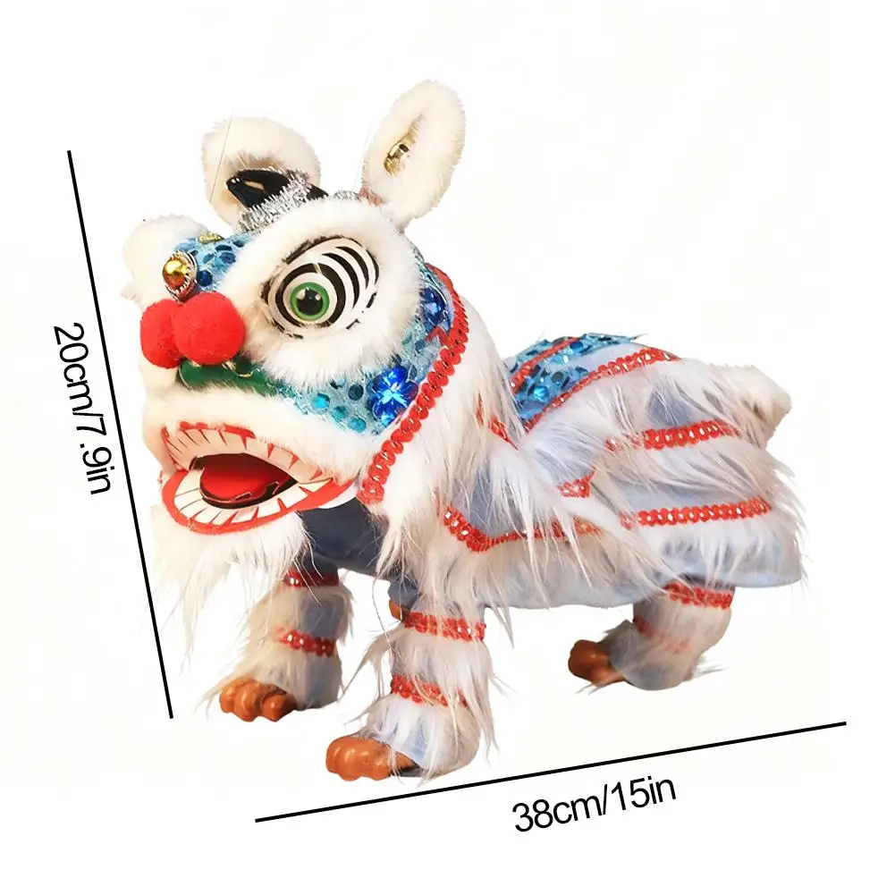 หุ่นเชิดสิงโตเต้นรำจีน ของเล่นหุ่นเชิดสิงโตเชือก หุ่นเชิดสิงโตเต้นรำ ของที่ระลึกงานเทศกาล งานฝีมือ ของขวัญสำหรับเด็ก