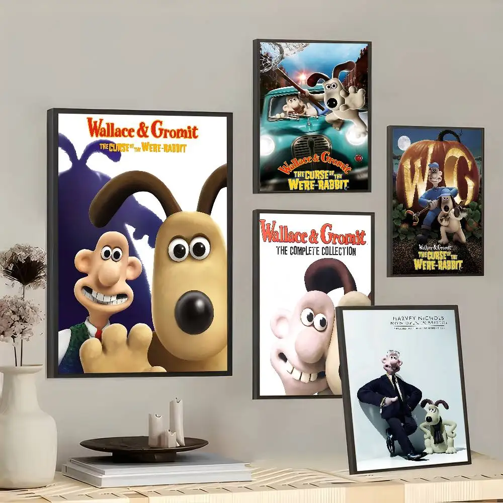 1 قطعة والاس و G-GromitS الكلب ذاتية اللصق ملصق فني ديكور اللوحة جدار ورق فني ديكور المنزل