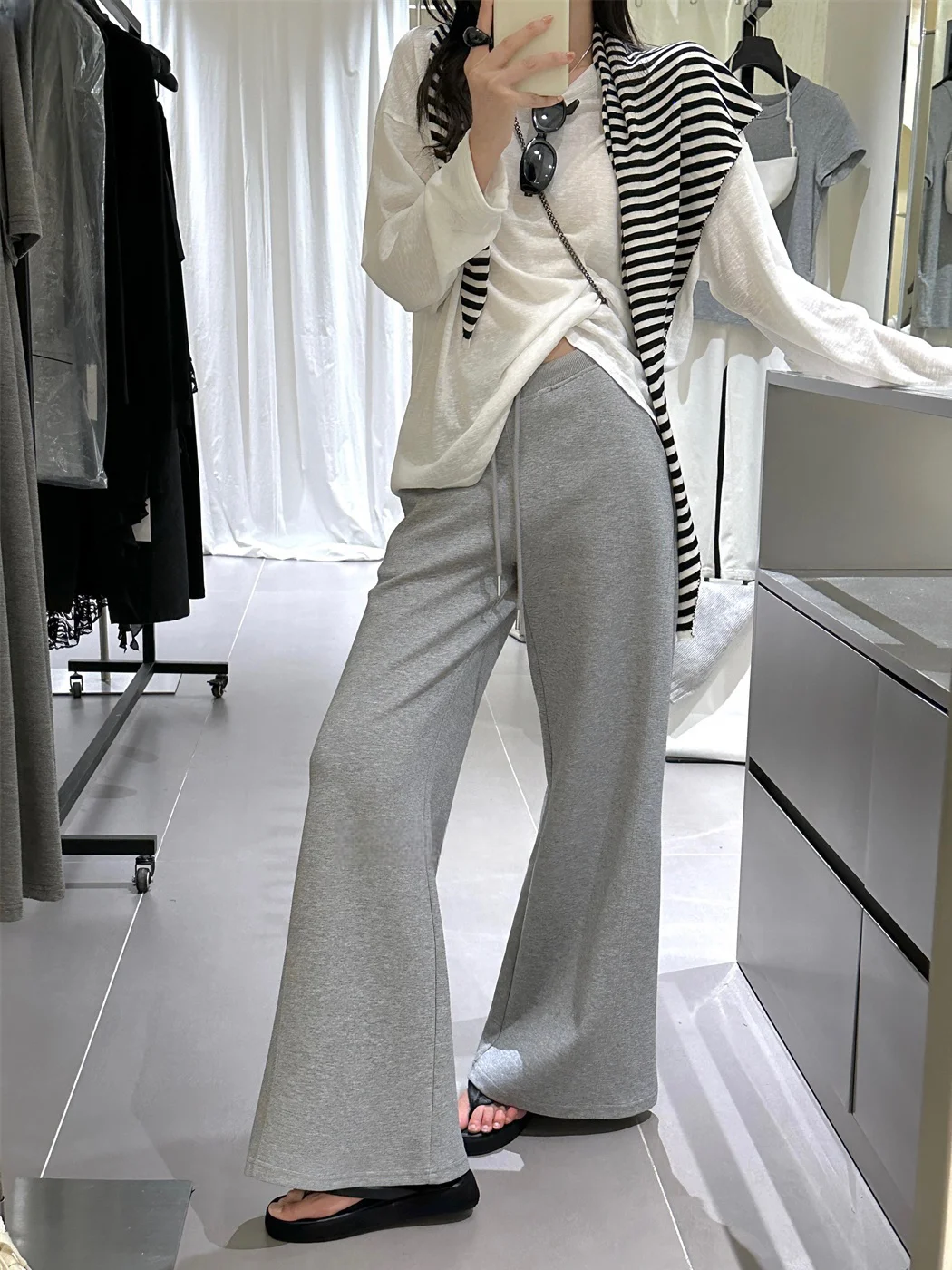 

Женские брюки Hellokay с высокой талией и широкими штанинами, повседневные брюки с завязками, легкие и воздушные, модные, в корейском стиле, из смесового хлопка