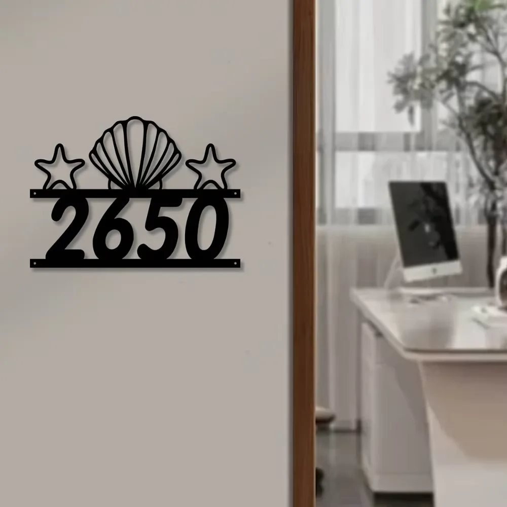 

Personalized Metal Shell Star Sign Custom made with Contemporary Appeal.Ideal Entryway Wall mount,Stunning Gift for Modern Homes