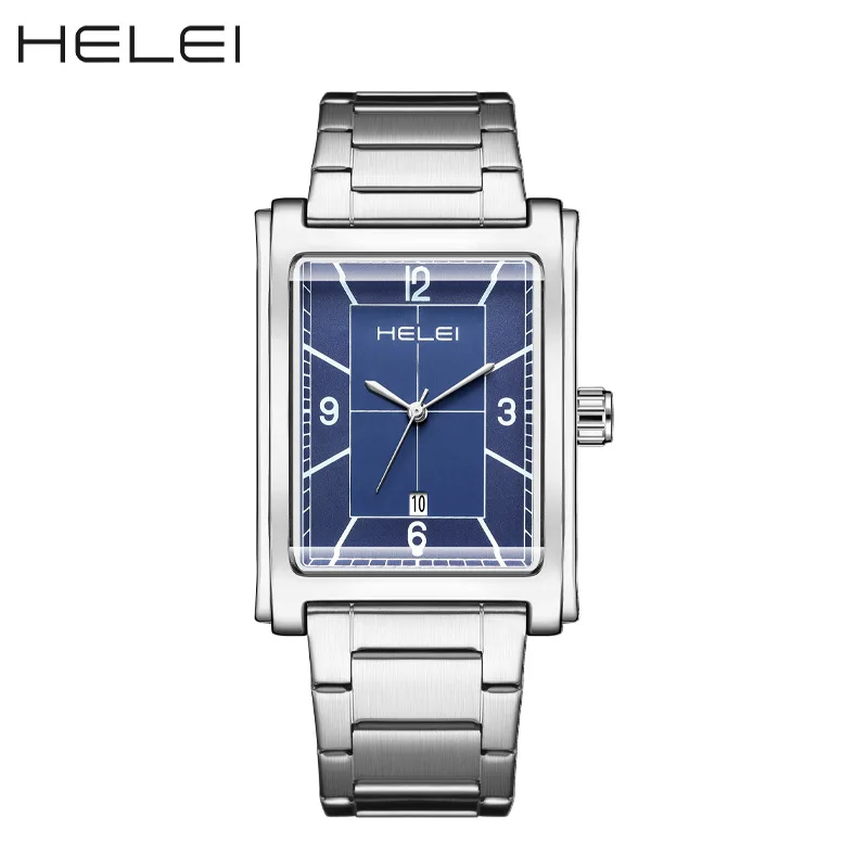 HELEI brand men's watch fine steel belt waterproof watch men's foreign trade hot-selling quartz watch