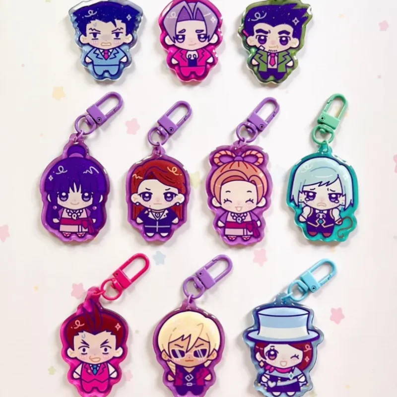 Chibi Gummy Acrylic Keychains Customizable AA Lawyer Game Character Design Cute Charms for Fans