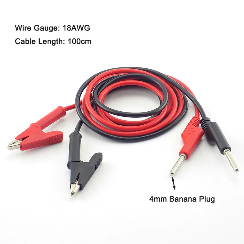1M Double End Test lead Line electrical Voltage 4mm Banana Plug Alligator Clip Crocodile 15A multimeter DIY Test Wires