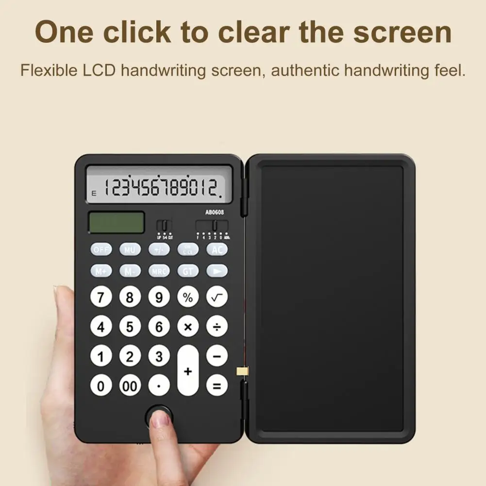 Imagem -04 - Calculadora de Letra Tablet One-key Clear Screen Calculator Grande Display Dual Power Calculadora Solar Recarregável Conjunto