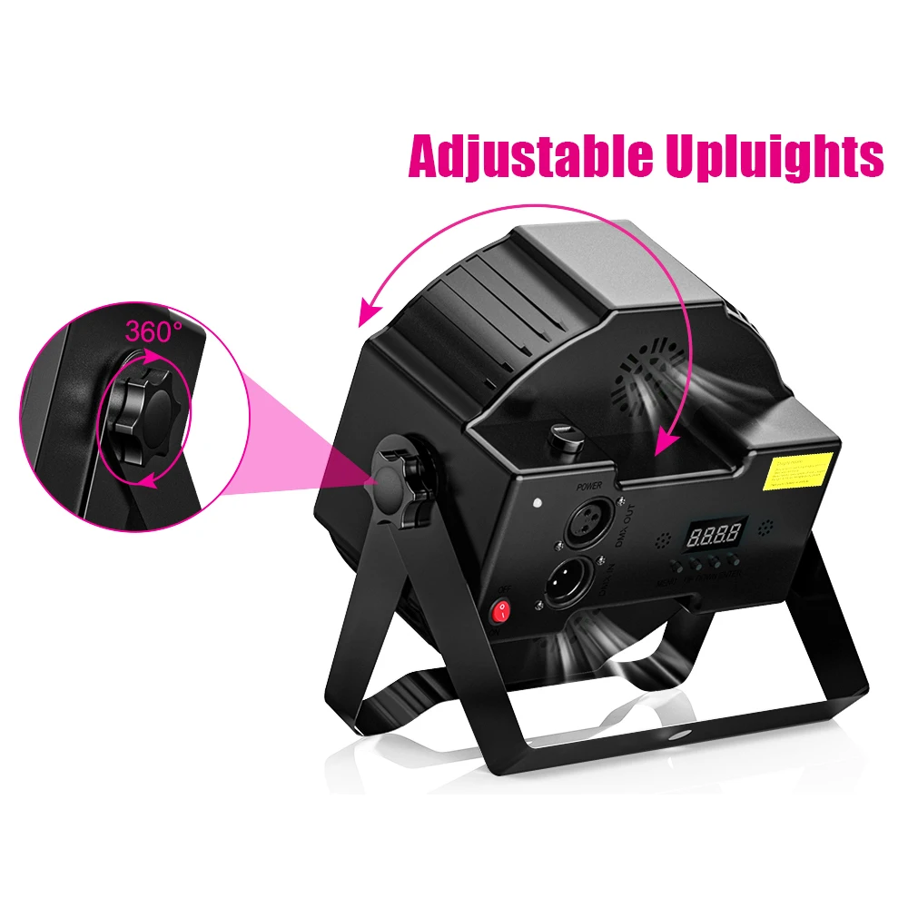 Fieryzeal 4PCS LED Par Light 36LED RGB DMX Stage Effect Lighting Ricaricabile Piatto Par Luce per DJ Disco Party Bar Stage Light