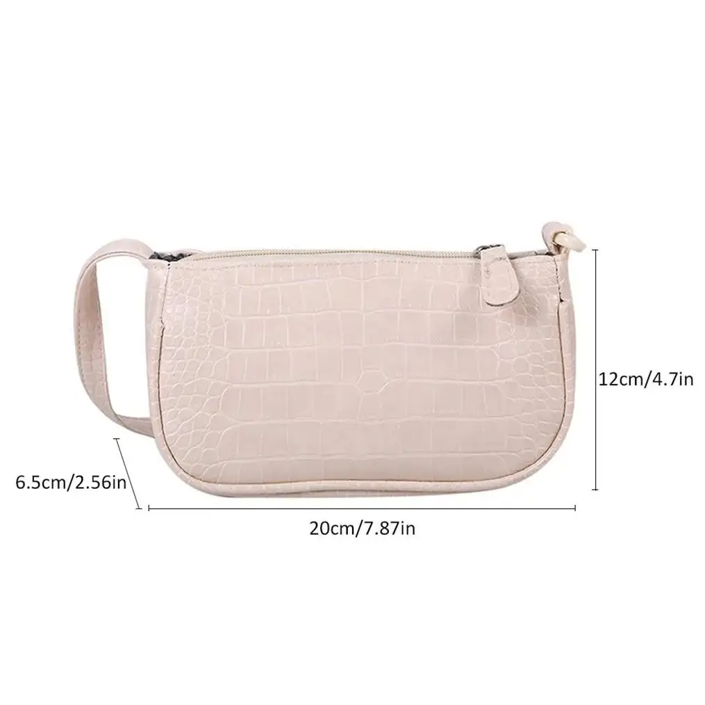 Fashion Women PU Leather Hobo Pillow Bag Women’s Vintage Crocodile Pattern Bag Handbags Elegant Underarm Bag Shoulder Bag