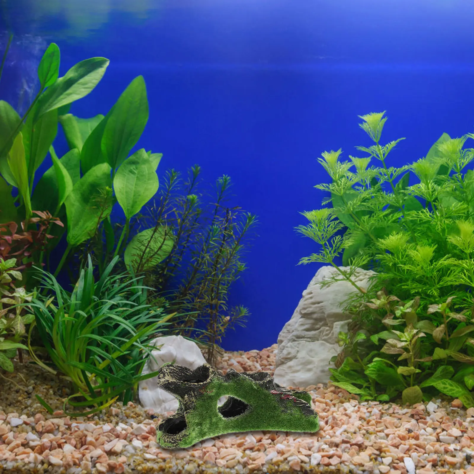 

Fish Tank Tree Cave Ornament Realistic Aquarium Hideaway Decor Moss Landscape Resin Structure for Stress Relief and Play