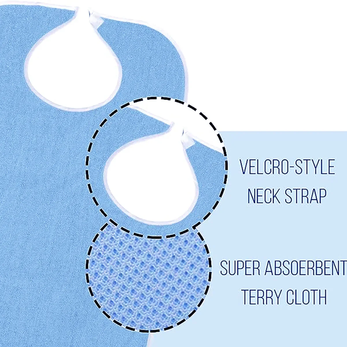 Reusable Adult Bib Waterproof Clothing Protector,Mealtime Bib for Elderly Seniors Disabled Adults, Nursing Home Dining Apron