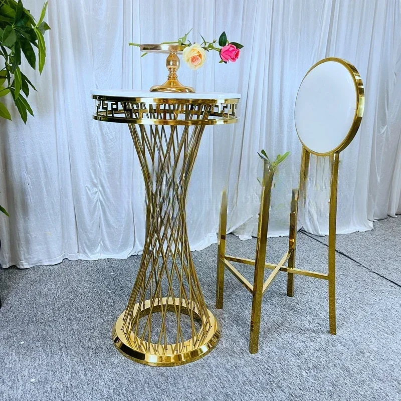 Wedding Dinning Table Gold Round Cake Table Stand Decoration Plinths