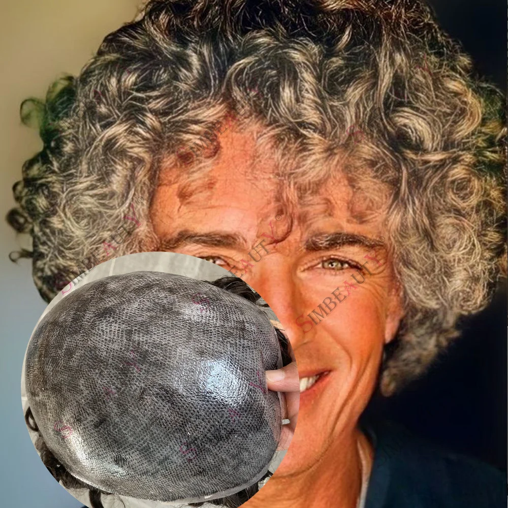 

20 мм кудрявые волосы # Мужской модный парик из натуральных черных волос 1b, система замещения волос 1b50 с сильной силиконовой основой, мужской тупе