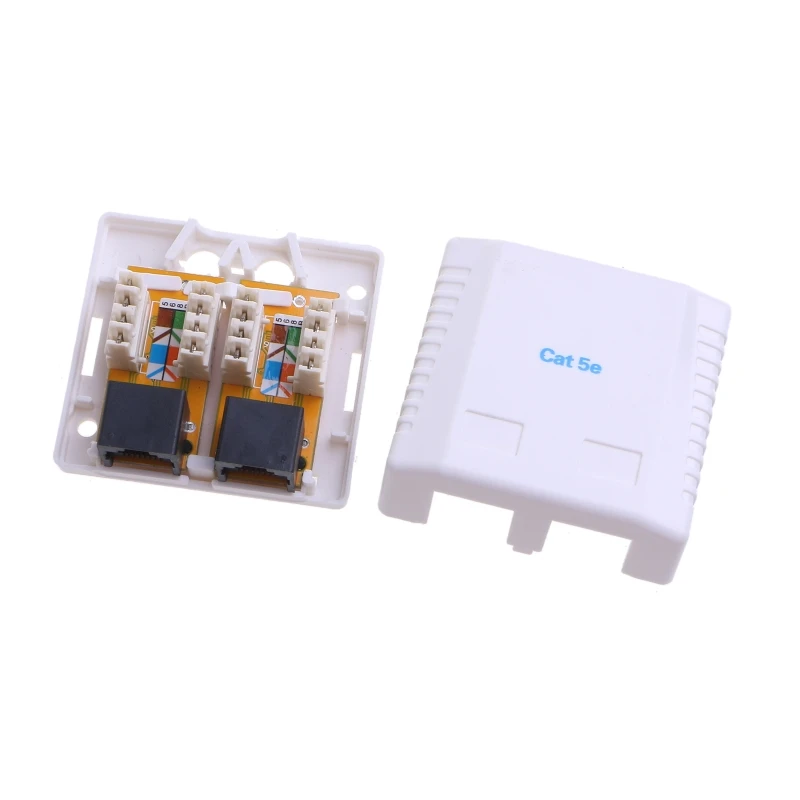 

2 Port Cat5e RJ45 8P8C Keystone Ethernet Wall Down Connector Dropship