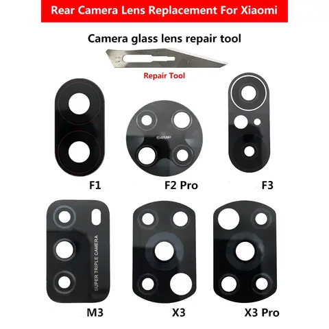 NUOVA lente in vetro per fotocamera posteriore posteriore con adesivo per Xiaomi Mi 11 A2 Lite 5G Ultra A3 Max Mix 2 3 2s A1 Poco F1 F2 11T M3 Pro X2