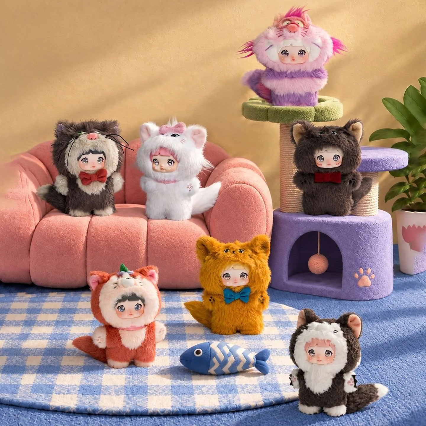 Nommi Dreamy Cat Tales Full Body Plush Pendant Blind Box Cute Bag Charm Collectible Toy Surprise Gift for Girls Fans