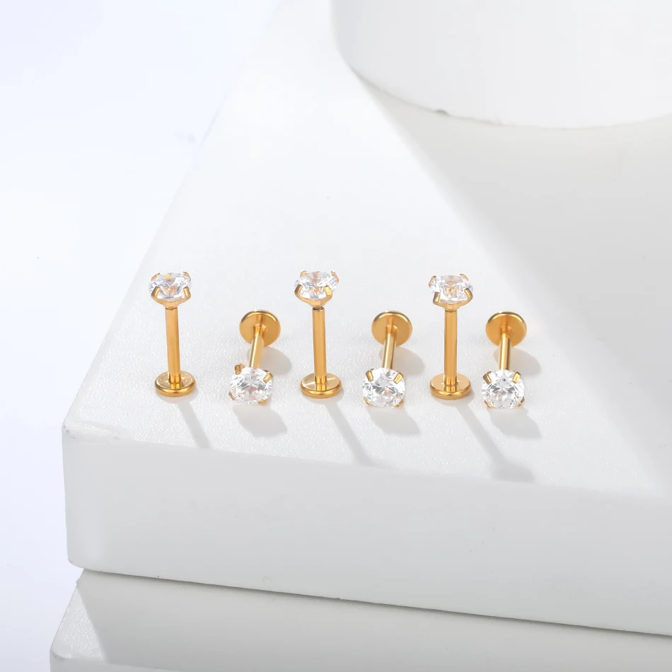 1 Stück G23 Titan Ohr Tragus Ohrstecker Innengewinde CZ Kristall Labret Ring Knorpel Helix Piercing Körperschmuck 16G – Detail 22