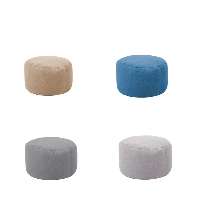 Small Round Beanbag Sofas Cover Waterproof Gaming Bed Chair Seat Bean Bag Solid Color Lounger Chair Sofa Cotton Linen Chair Cove