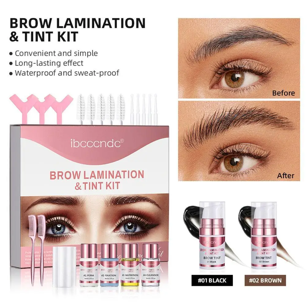 Profession elles Wimpern-und Brauenlaminat-Kit liefert mit Pinsel-Augenbrauen-Lifting-Dauerwellen-Creme-Brauen-Wrap-Semi-Permanent-Keratina