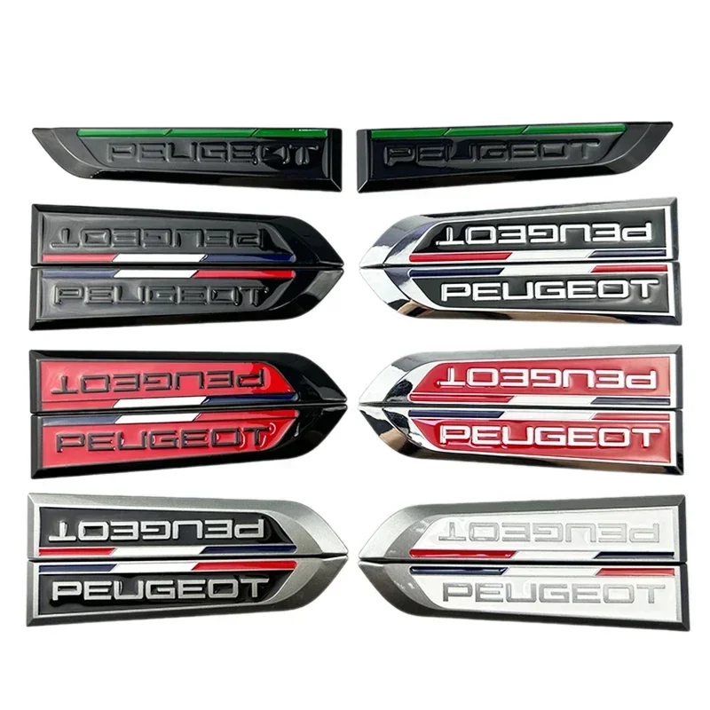 2pcs Metal Car Fender Side Sticker Bumper Strip Badge for Peugeot RCZ 206 207 208 301 306 308 407 408 508 2008 3008 4008 5008