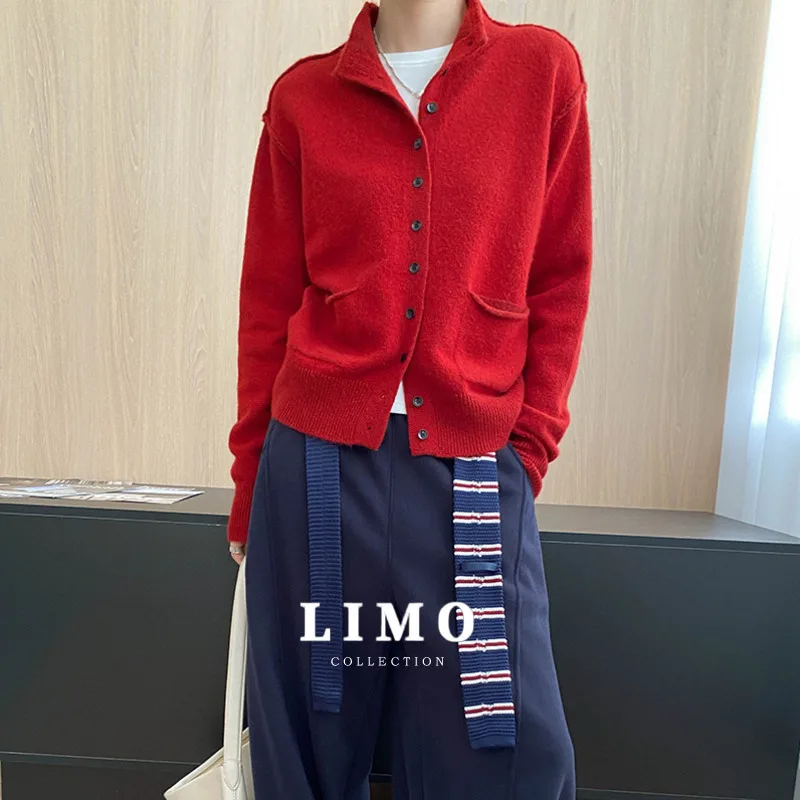 

LIMO 2025 Autumn Winter Y2K Knitted Cardigan for Women Acrylic Nylon Outerwear Casual Loose Fit Open Front Coat