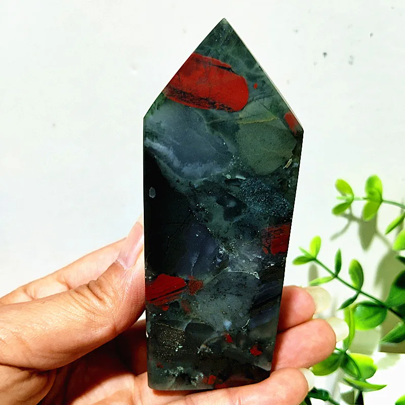 

Natural Mineral African Dragon Blood Stone Crystal Tower Spiritual Meditation Reiki Chakra Feng Shui Crystal Room Decor