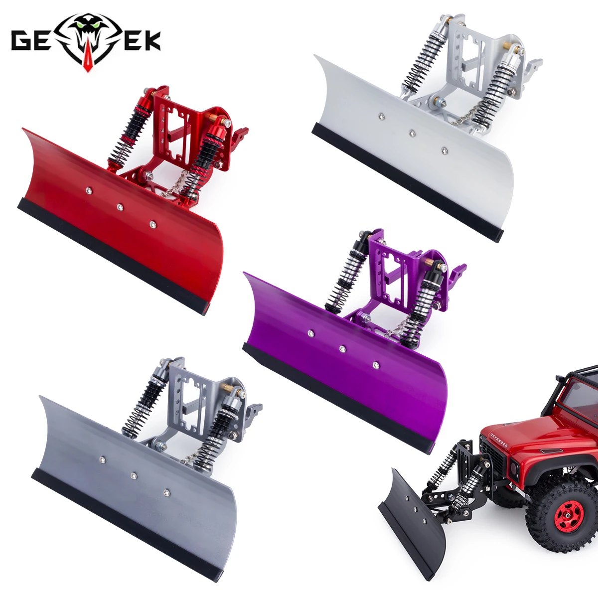 Aluminum Adjustable Snowplow Snow Sand Shovel Crawler Tools for 1/18 1/24 RC Car TRX4M SCX24 Upgrade Parts