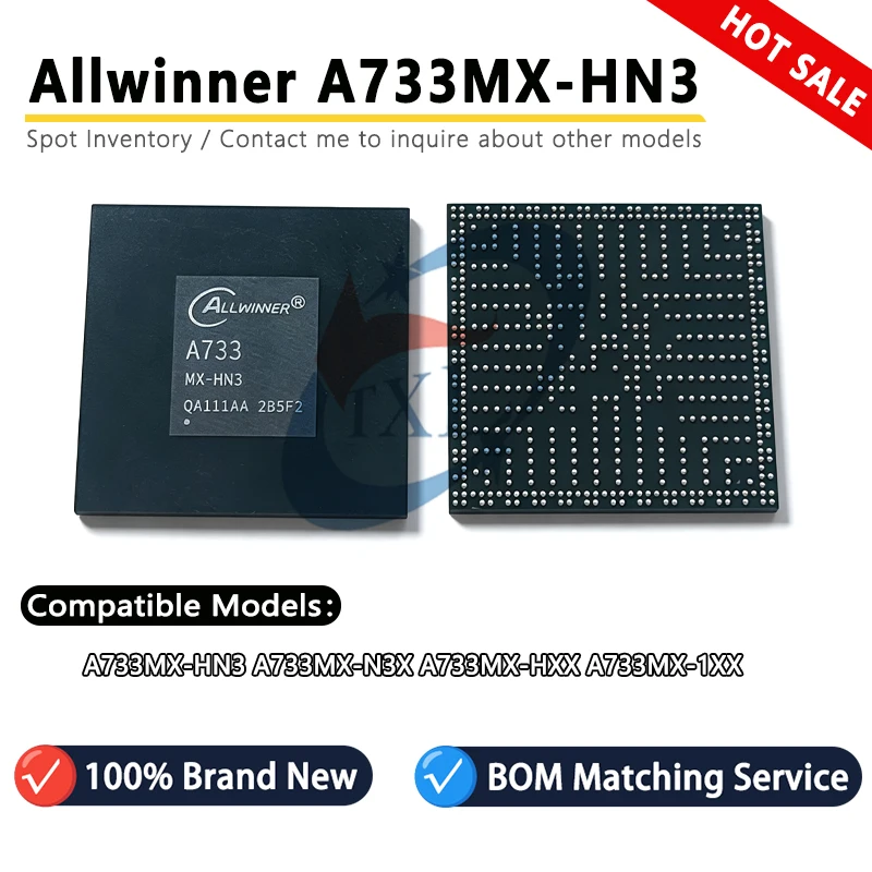 Allwinner A733MX-HN3 A733MX-N3X A733MX-HXX A733MX-1XX High-Performance AI Application Processor SoC Chip 2xA76 6xA55 3TOPS NPU
