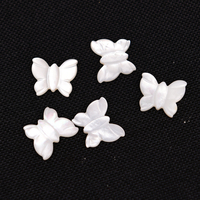 APDGG 10 Pcs Natural White Sea Shell Pearl Butterfly Shaped Loose Beads Spacer Beads For Necklace Jewelry DIY