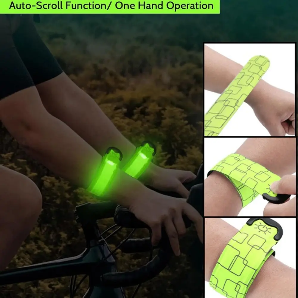 Battery Style Night Running Armband 5 Colors USB Rechargeable Reflective Running Gear High Visibility Light Weight