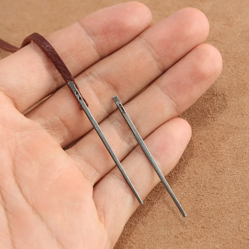 3pcs Leather Sewing Craft Tool DIY Leather Rope Needle Leather Needle Knitting Needle Double Hole Leather Rope Lace Needles