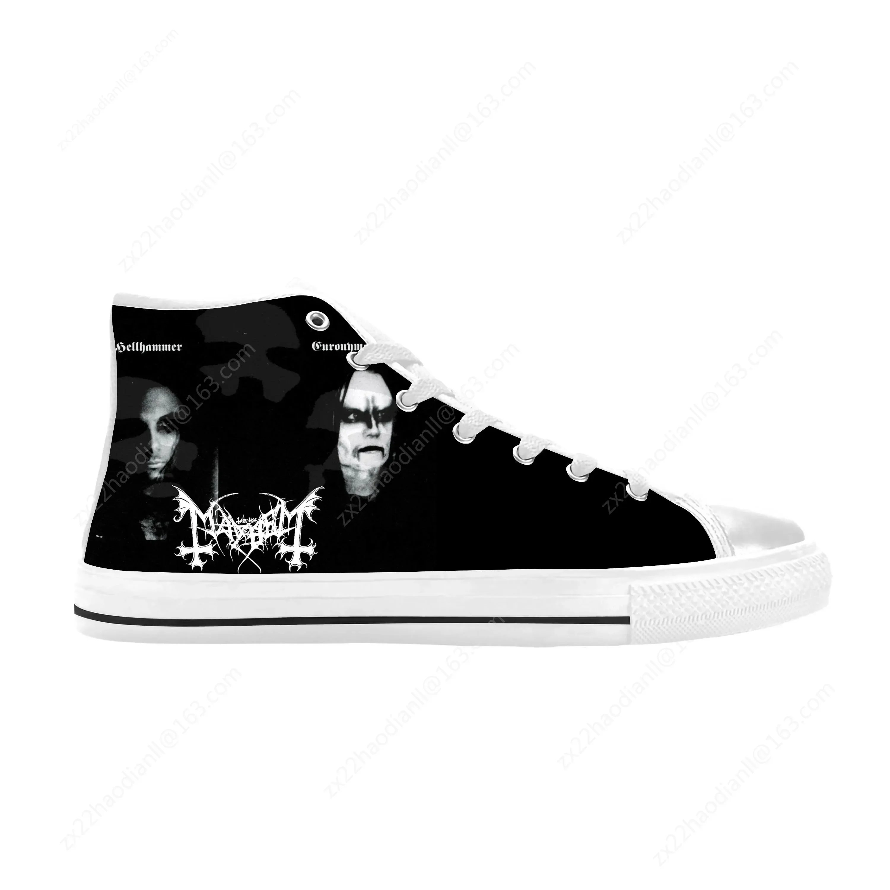 Rapper Mayhems Death Black Metal Rock Band Singer Casual Cloth Shoes High Top Comfortable Breathable 3D Print Men Women Sneakers