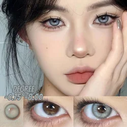 Bio-essence 1 Pair Korean Lenses Colored Contact Lenses with Degree Myopia Lenses Gray Lenses Graduated Contact Lenses Natural
