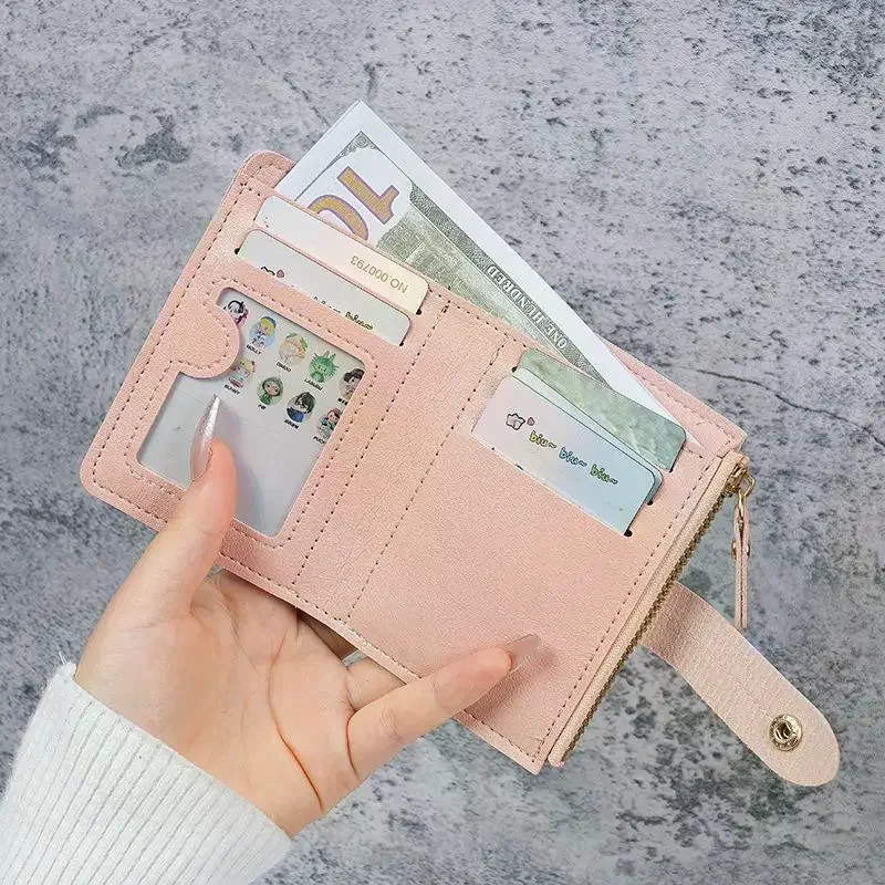 Slim PU Leather Womens Wallet With Zipper Coin Pocket And Multiple Card Slots Perfect For Daily Carry Outdoor Shopping Travel