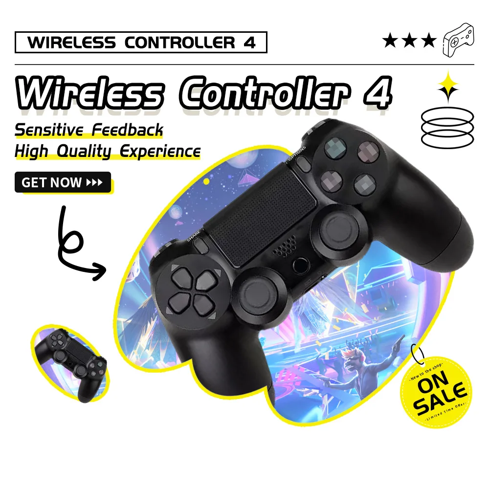 Wireless Bluetooth Controller Grip Somatic Vibration Trigger Feedback Holiday Gifts Game for Family Gatherings