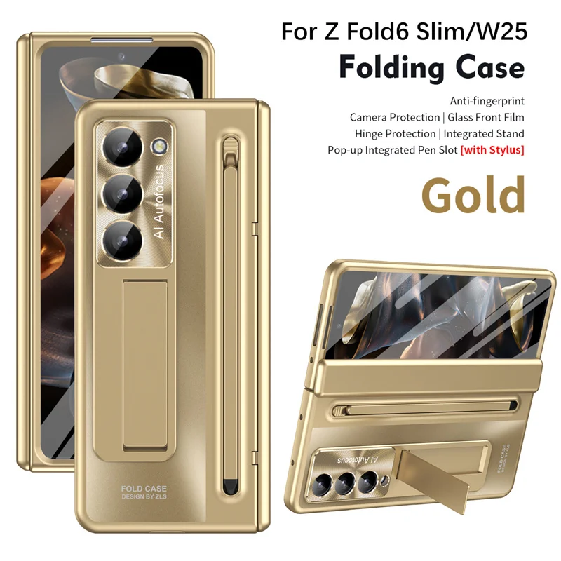 For Samsung Galaxy Z Fold Special Edition 6 Slim SE With S Pen 360 Full Screen Protector Matte Shockproof Kickstand Hinge Cover