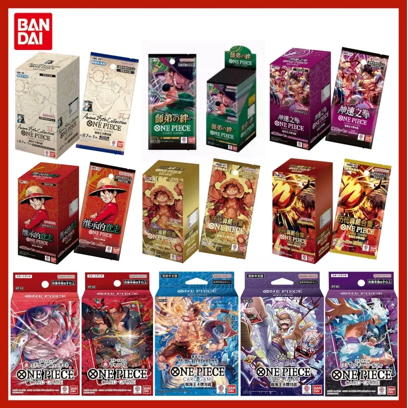 2025 nuevo en Stock Bandai Original de una pieza caja de refuerzo de Anime japonés PRB-01 tarjeta de PRB-02 la mejor tarjeta de colección juguete para regalo para niños