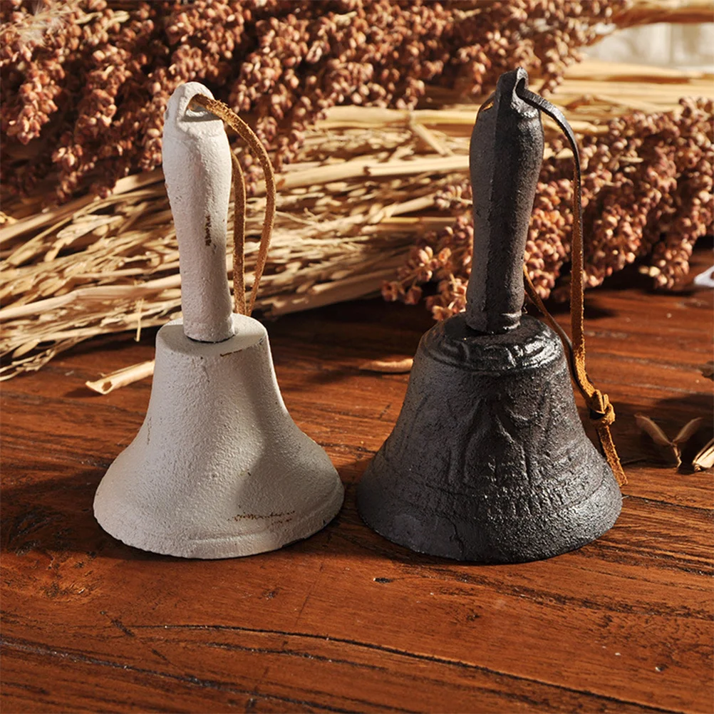 

Hand Bells Retro Iron Vintage Archaize Design Rusted Color For Pet Training Wake Up Signal Student Teacher Gift