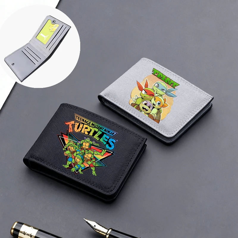 

Teenage Mutant Ninja Turtles Men Short Wallet Boy Cartoon Nylon Wallet Portable Fashion Card Holder Coin Purse Birthday Gift New