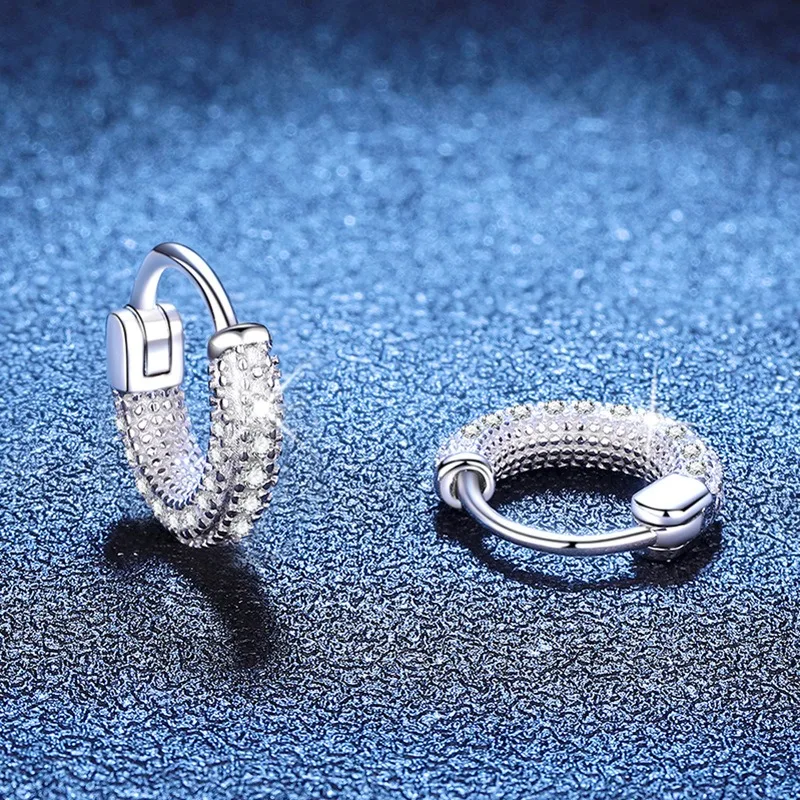 S925 فضة أقراط 0.7ct D اللون مويسانيتي ترصيع الحد الأدنى لذيذ مجوهرات هدية للنساء #2