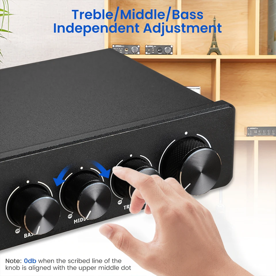 AIYIMA A01 PRO Bluetooth TPA3116D2 Leistungsverstärker HIFI-Soundverstärker 100W Stereo Klasse D Heimkino-Verstärker Bass Alto Höhen – Detail 7