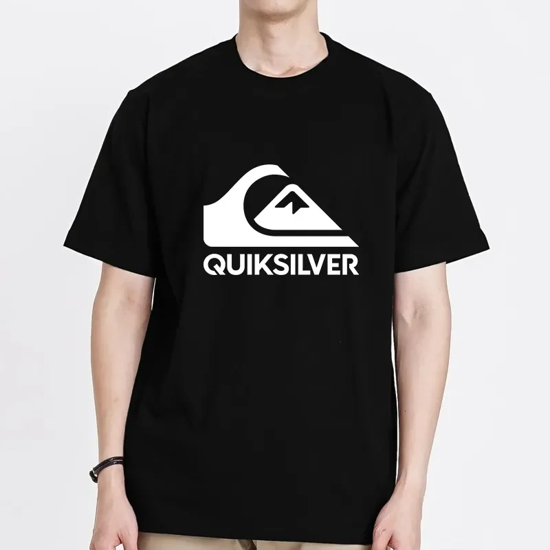 Nueva camiseta deportiva informal de cuello suelto Quiksilver, camisetas informales de moda Unisex estilo Harajuku Y2k transpirables de verano