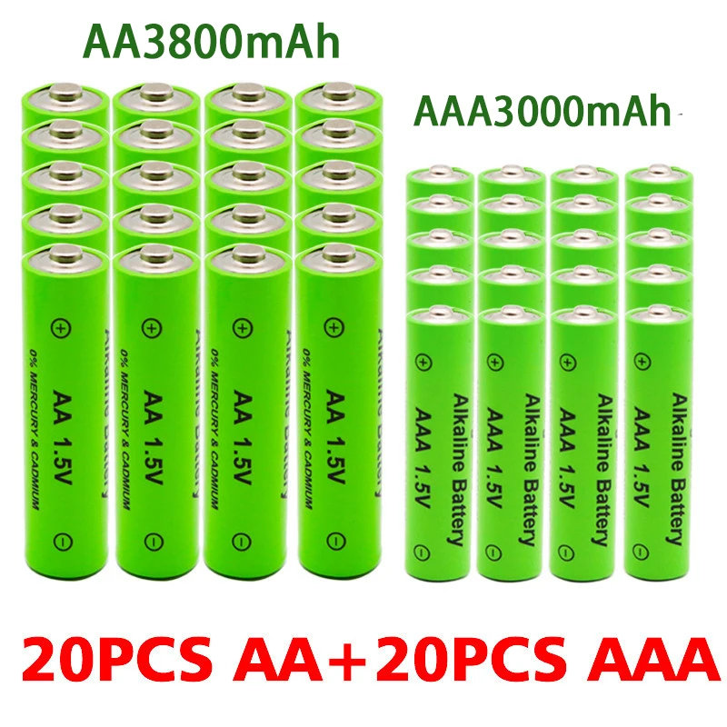 AA + AAA Rechargeable AA 1.5V 3800mAh / 1.5V AAA 3000mah Alkaline Battery for Flashlight Toys Watch MP3 Player Radio Wholesale