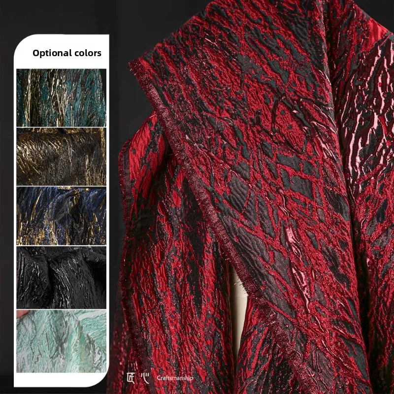 

Позолоченная жаккардовая ткань в китайском стиле для пальто своими руками, курток, модная одежда, дизайнерская ткань, шитье своими руками по метрам, материал