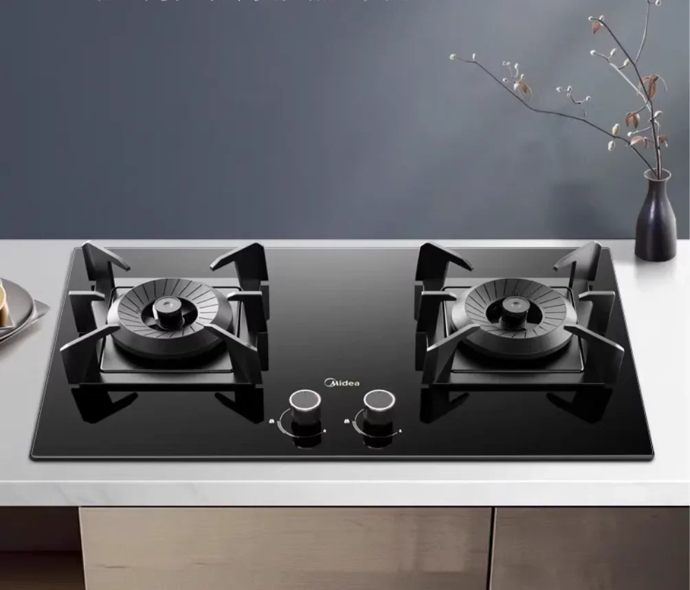 Gas Stove Double Burner Tempered Glass Flameout Protection Fierce Fire Embedded Household Liquefied Gas