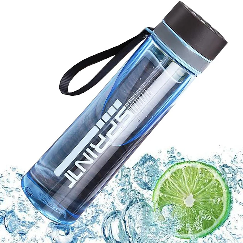 

New Plastic Water Bottle Boy Large Capacity Filter Water Bottle Bpa Free Large Capacity Carry Straight Drinking Cup 1000ml