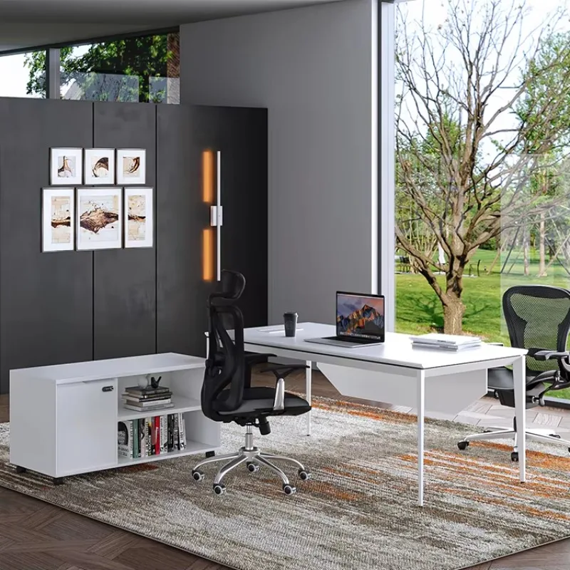 

Wooden Corner Office Work Study Desks Home Office Metal Steel Frame Computer Table