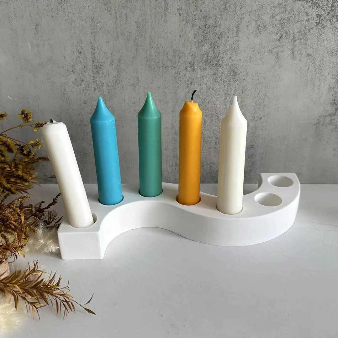 DIY S-shaped Porous Candlestick Silicone Mold Handmade Creative Handmade Candle Holder Plaster Drop Glue Making Tool Art Gift