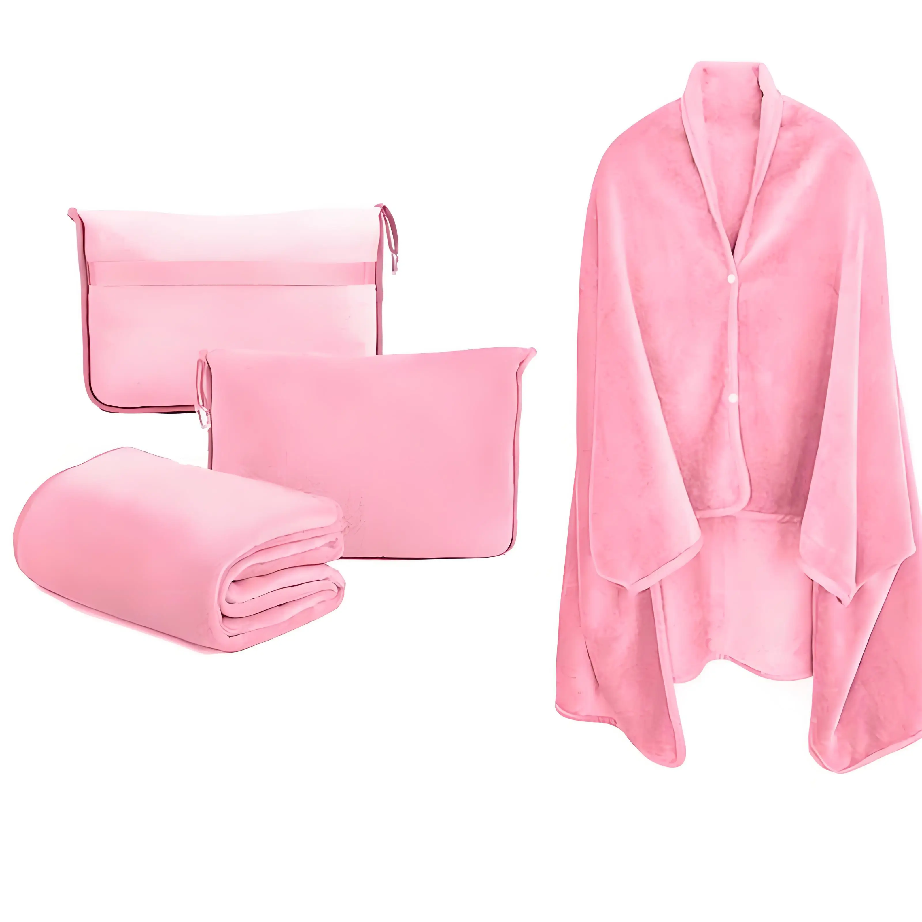 ‌Portable Nap Blanket Shawl Flannel Throw for Travel Home Office Break Air Blanket Snaps Auto‌ Flannel Throw Wrap Bath Towels