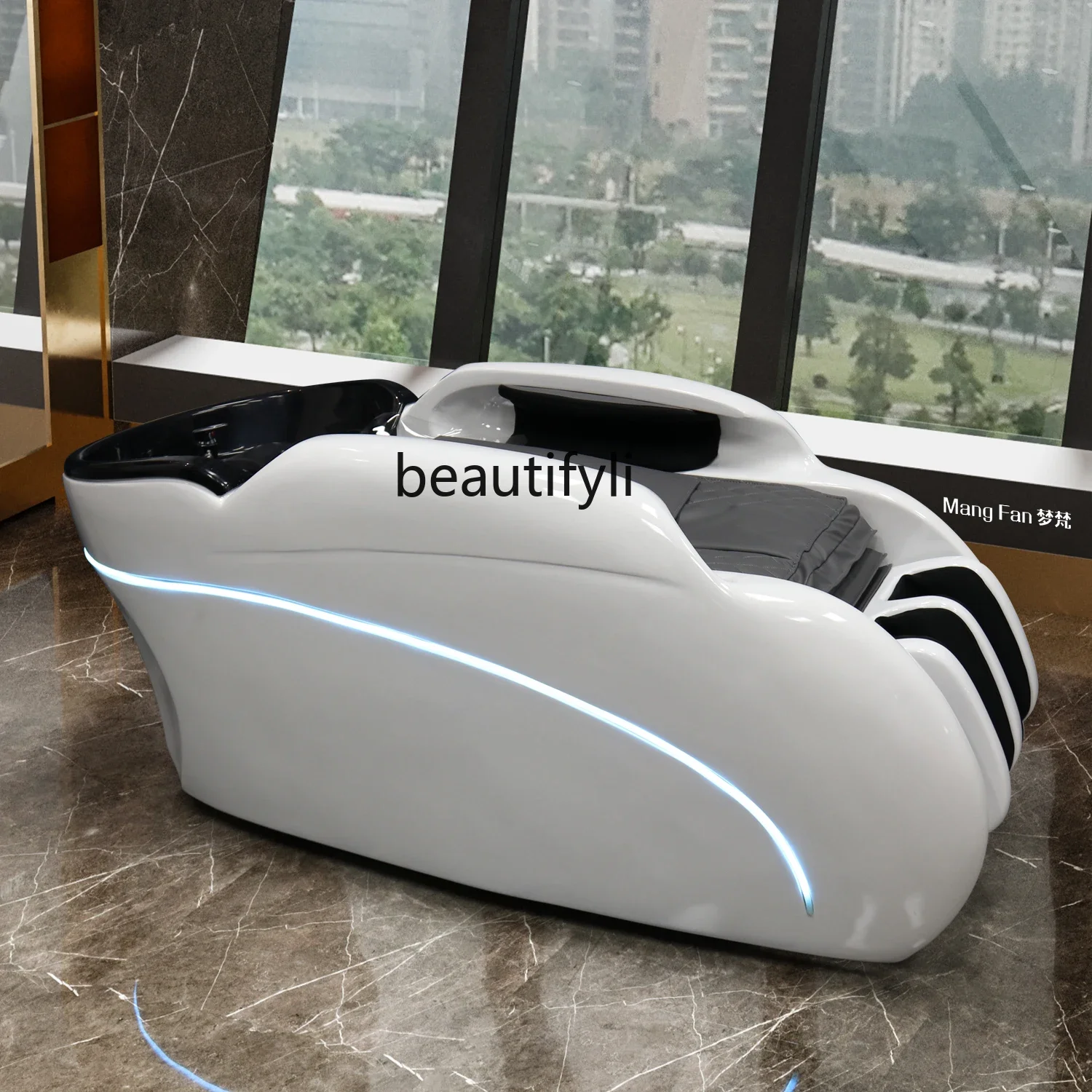 High-Grade Multifunctional Intelligent Style Electric Massage Shampoo Bed for Hair Salon Flushing Bed with Light