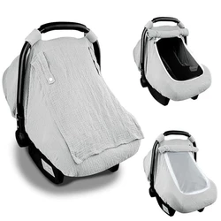 2-in-1Baby Car Seat Cover Canopy Summer Breathable Newborn Carrying Basket Sun Shade Baby Stroller Mosquito Net Accessories