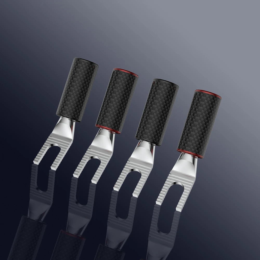 

HiFi VIBORG VS703ag Pure Solid Silver Spade Pure silver Y spade connector Silver Spade Plug Speaker Cable Wire Connector HiFi