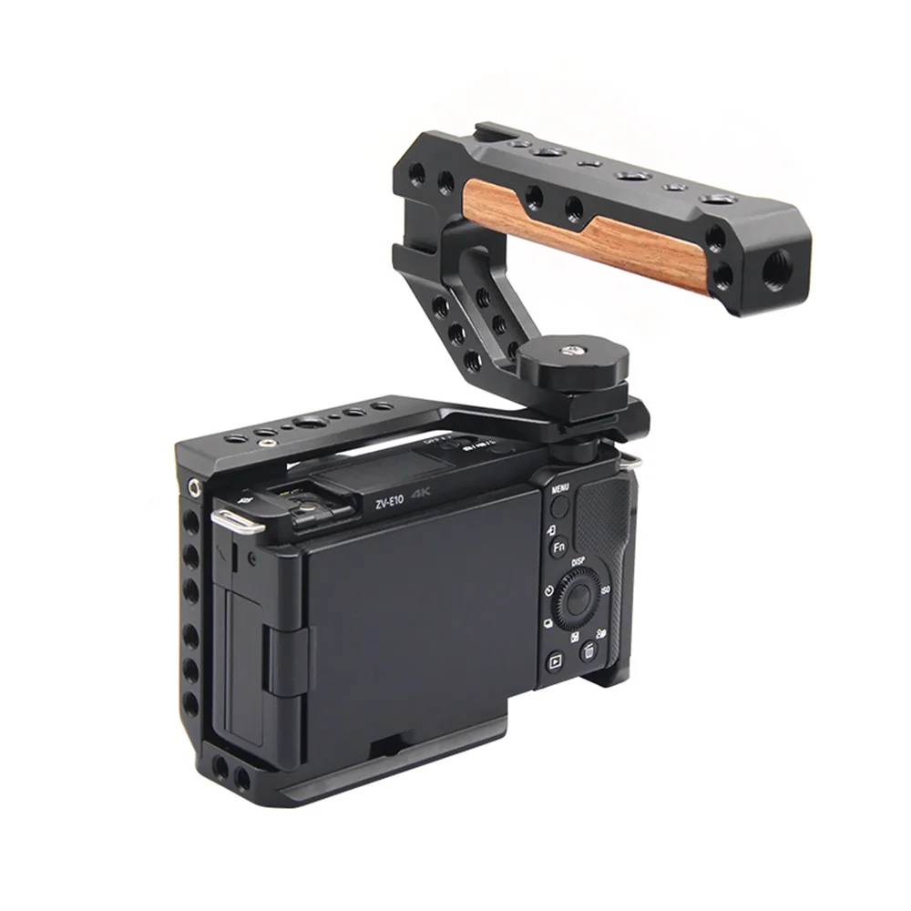 مقبض علوي خشبي عالمي مع حذاء بارد، قبضة يد سريعة الإصدار لكاميرا Sony Canon Nikon DSLR، قبضة يد لاستوديو الصور